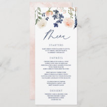 Peach & Blue Wedding Wildblume Botanisches Flora