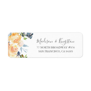 Peach-Blume Elegantes Hochzeitrücksendesiegel