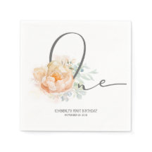 Peach Blume Niedlich 1. Geburtstag Party