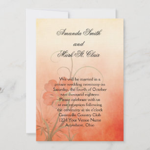 Peach Blume Peach Texture Background Wedding Einladung