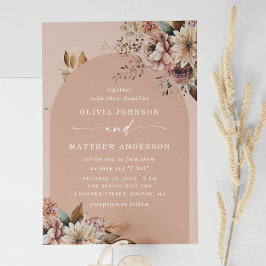 Peach Blush Arch Wedding | QR-Daten Einladung