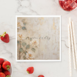 Peach Blush Cream Wedding Serviette