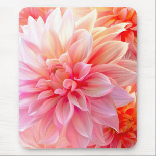 Peach Blush Dahlia Blossom Mousepad
