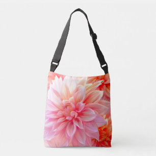 Peach Blush Dahlia Blossom Tragetaschen Mit Langen Trägern