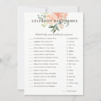 Peach Blush Floral Celebrity Baby Name Game