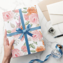 Peach Blush Garden Geschenkpapier