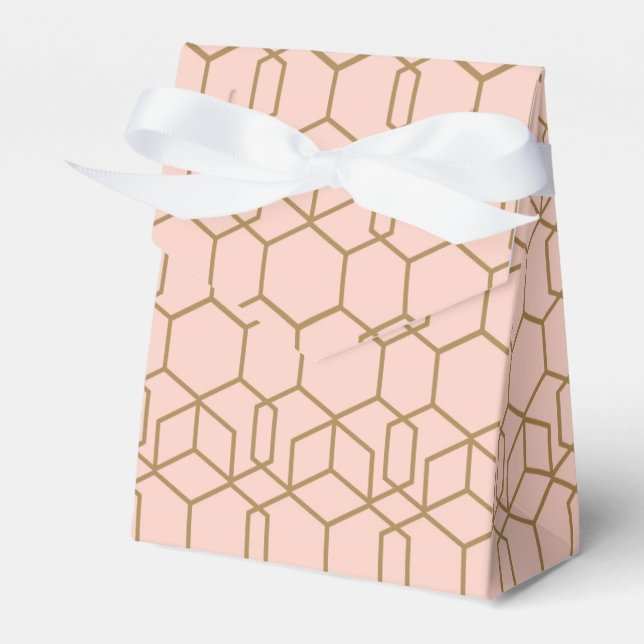 Peach Blush & Gold Modern Boho Geometric Glam Geschenkschachtel (Vorderseite)