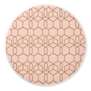 Peach Blush & Gold Modern Boho Geometric Glam Keramikknauf