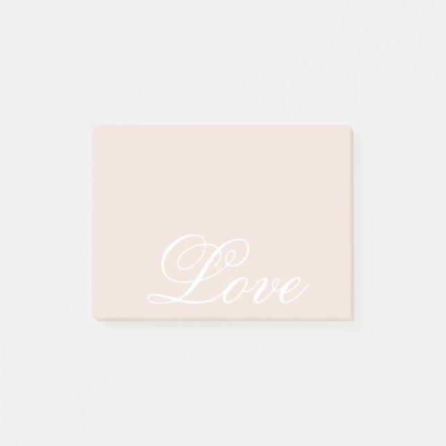 Peach Blush Liebe Immer Hochzeit Post-it Klebezettel (Vorderseite)
