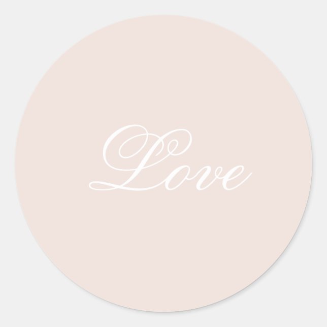 Peach Blush Liebe Immer Hochzeit Runder Aufkleber (Vorderseite)