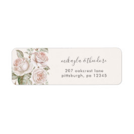 Peach Blush Rose Hochzeitrücksendekennzeichen
