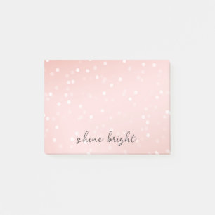 Peach Blush White Bokeh Confetti Post-it Klebezettel