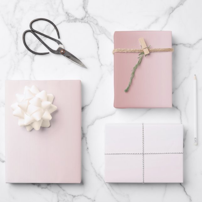 Peach Blush White Wedding Geschenkpapier Set (Vorderseite)