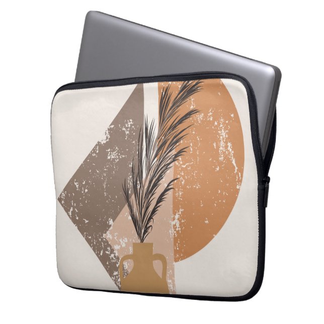Peach Boho Canvas Print Laptopschutzhülle (Vorderseite Links)