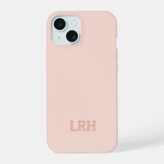 Peach Boho Double Layer Simple Initial Monogram iPhone 15 Hülle