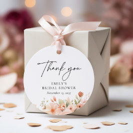 Peach Boho Floral Brautparty Geschenkanhänger
