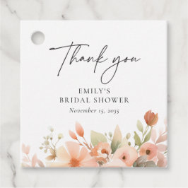 Peach Boho Floral Brautparty Geschenkanhänger