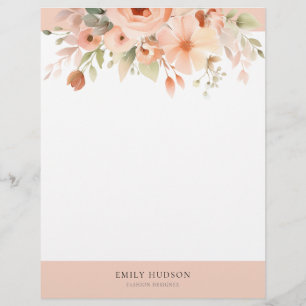 Peach Boho Floral Briefbogen