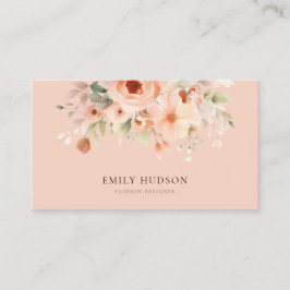 Peach Boho Floral Visitenkarte