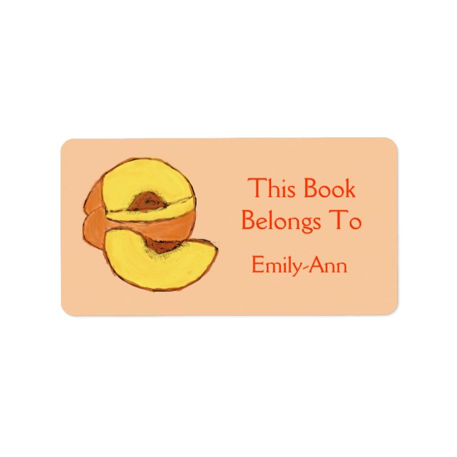 Peach Book Label Adressaufkleber (Vorne)