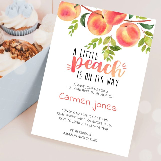 Peach Books Baby Shower Einladung (Von Creator hochgeladen)