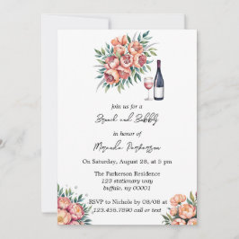 Peach Bouquet mit Diamonds Brunch und Bubbly Einladung