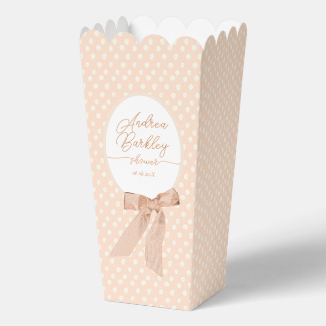 Peach Bow Baby Dusche Geschenkschachtel (Vorderseite)