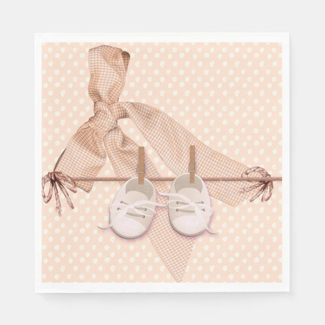 Peach Bow Baby Dusche Serviette (Vorderseite)