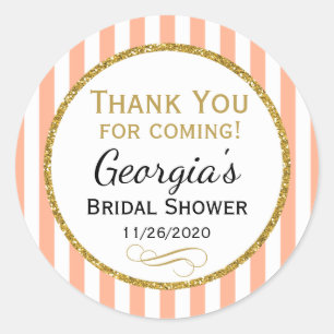 Peach Brautparty Vielen Dank, dass Sie auf der Gef Runder Aufkleber
