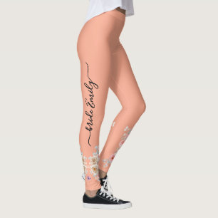 Peach Brigal Blumenbraut & Brautjungfrau Leggings