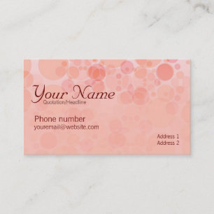 Peach Bubbles Business Card Visitenkarte