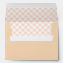 Peach Buffalo Kariert Lined Envelope