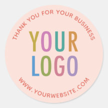 Peach Business Vielen Dank Stickers Custom Logo