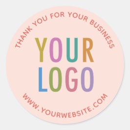 Peach Business Vielen Dank Stickers Custom Logo