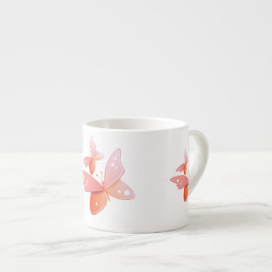 Peach Butterflies Espressotasse