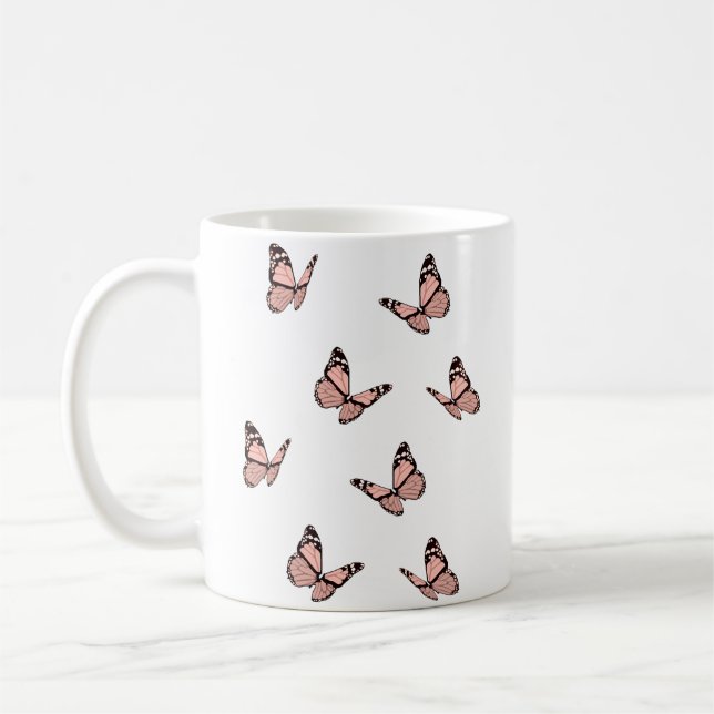 Peach Butterflies Kaffeetasse (Links)