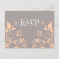 Peach Butterfly Floral UAWG Postkarte