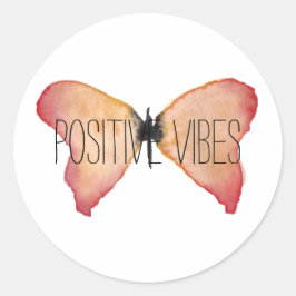 Peach Butterfly Runder Aufkleber