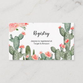 Peach Cactus floral Registry Insert