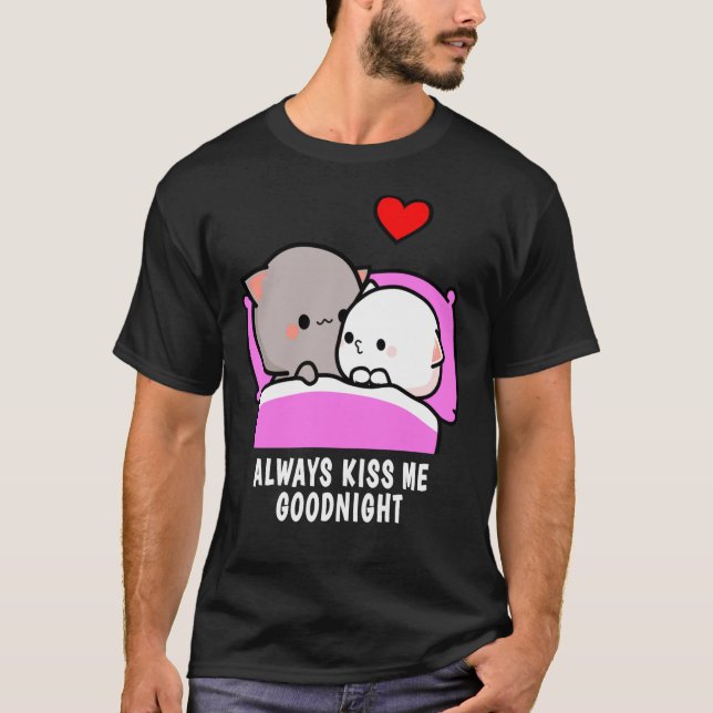 Peach Cat and Goma Kiss Me Goodnight Classi T-Shirt (Vorderseite)