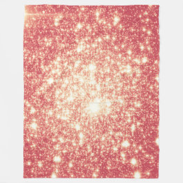 Peach Champagne Stars Fleece Blanket