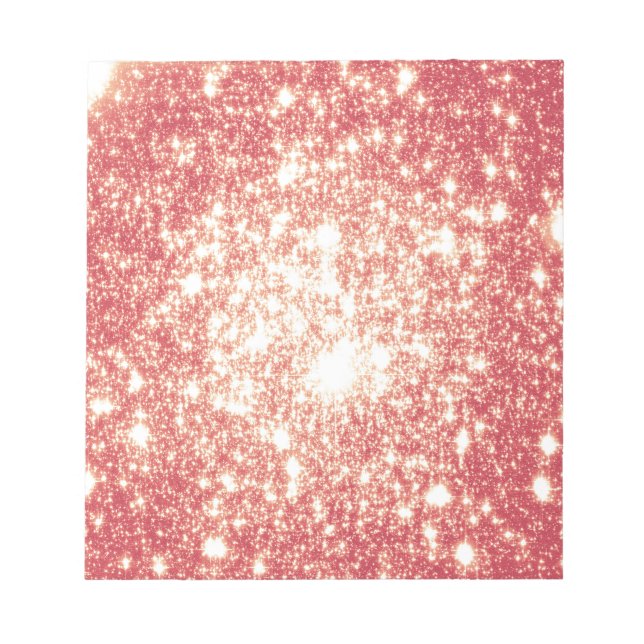 Peach Champagne Stars Notizblock (Vorderseite)
