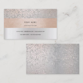 Peach Champaign Gray Vip Stripes Confetti Silver Visitenkarte