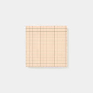 Peach Checkered Grid Pattern Ästhetisches Büro Post-it Klebezettel