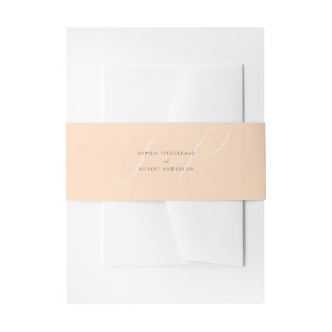 Peach Chic Minimalistisch Typografy Floral Wedding Einladungsbanderole