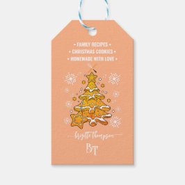 Peach Christmas Cookies Schneeflocken Promo QR Cod Geschenkanhänger