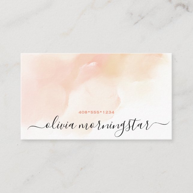 Peach Cloud Watercolor getappt Visitenkarte (Vorderseite)