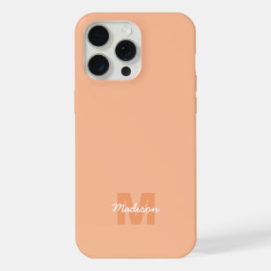 Peach color of 2024 with custom Monogram name iPhone 15 Pro Max Hülle