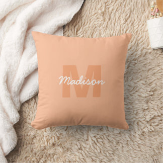 Peach color of 2024 with custom Monogram name Kissen