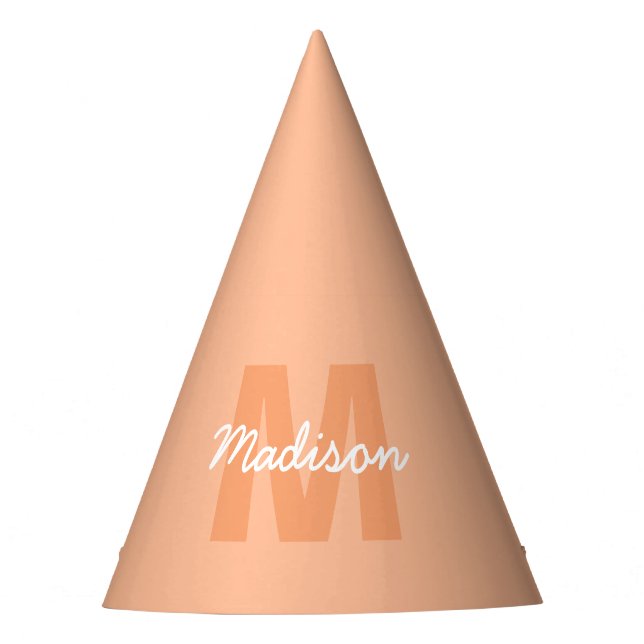 Peach color of 2024 with custom Monogram name Partyhütchen (Vorderseite)